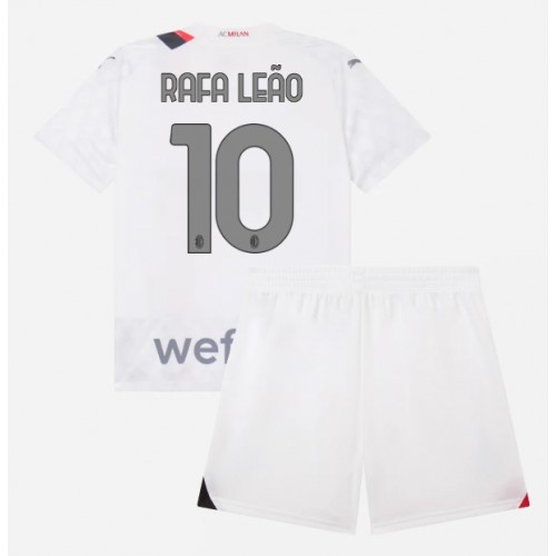 Dětský fotbalový dres AC Milan Rafael Leao #10 2023-24 Venkovní Krátký Rukáv (+ trenýrky)